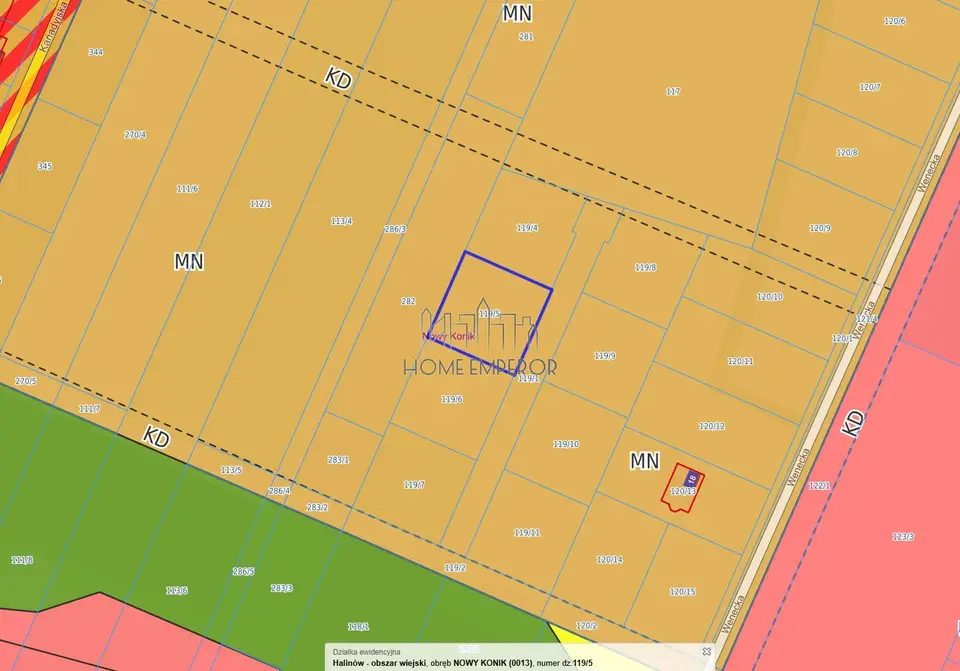 Działka budowlana 875 m², Nowy Konik