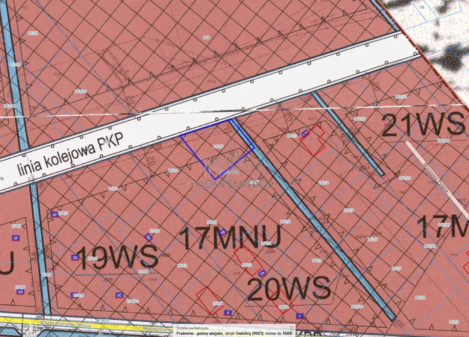 Działka budowlana i inwestycyjna 1 038 m², Uwieliny
