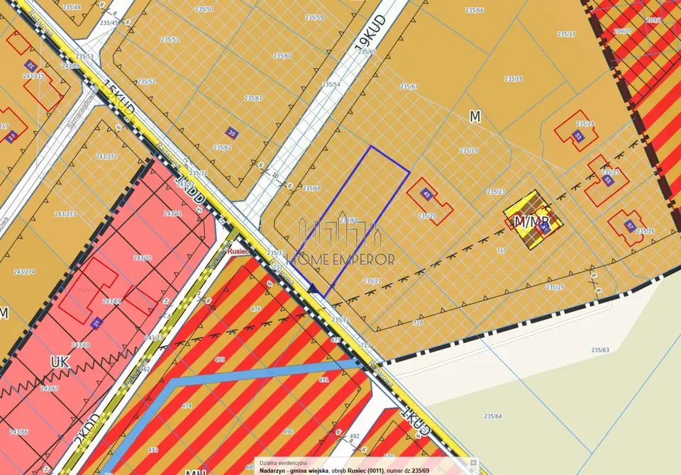 Działka budowlana 1 400 m², Rusiec