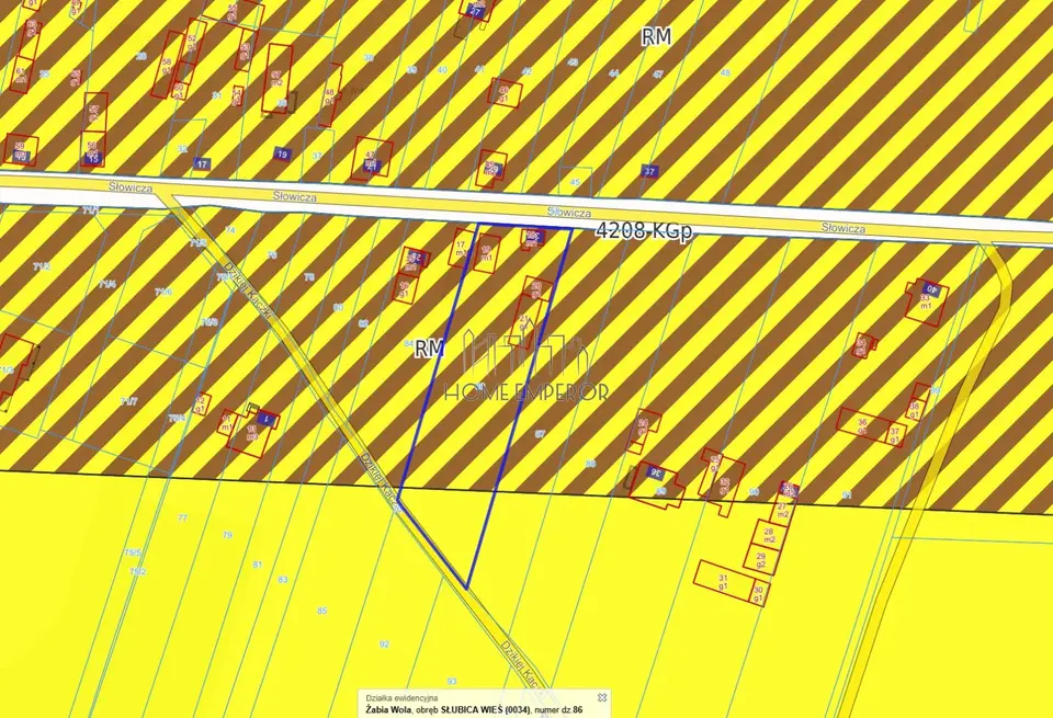 Działka budowlana 2 700 m², Słubica-Wieś