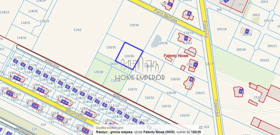 Działka budowlana 1 030 m², Falenty Nowe
