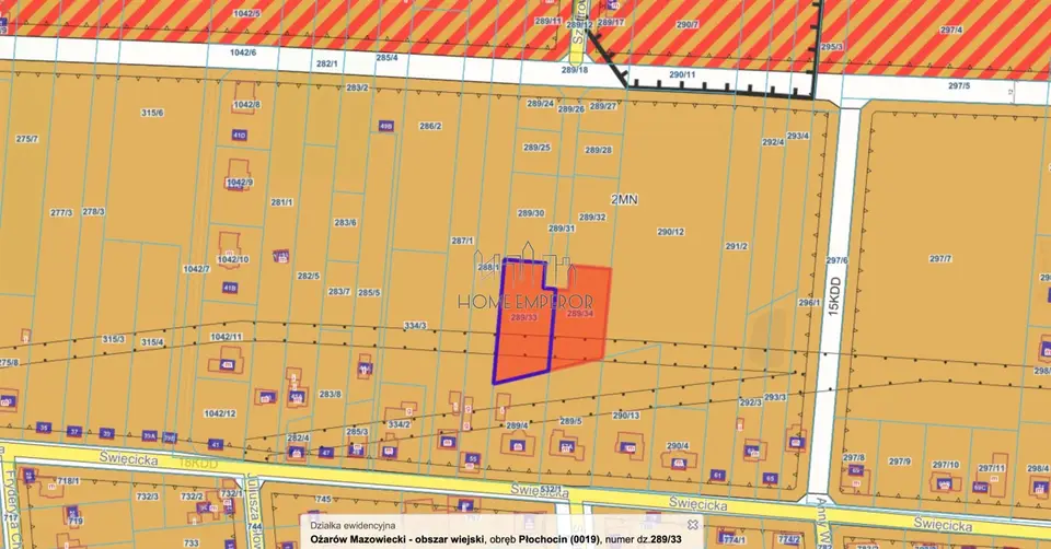 Działka budowlana 1 220 m², Płochocin