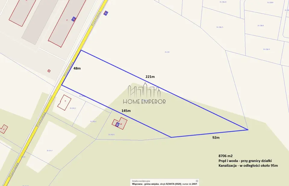 Działka budowlana i inwestycyjna 8 706 m², Rzakta