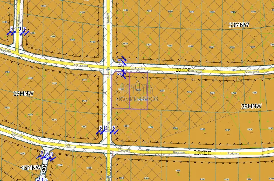 Działka budowlana 845 m², Borzęcin Mały