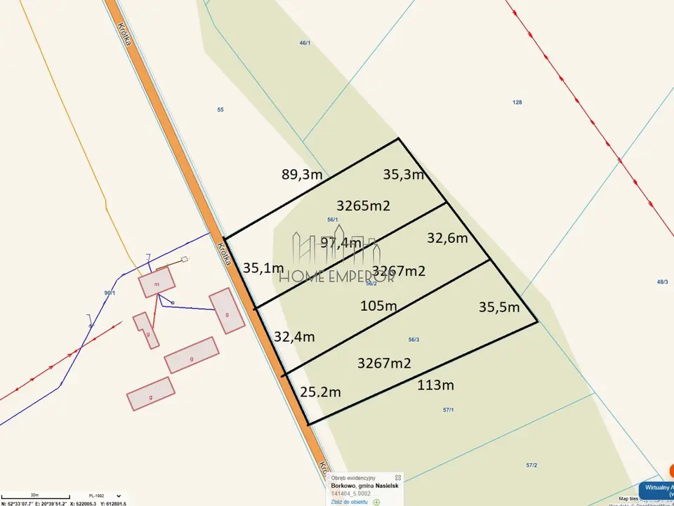 Działka rolna i leśna 3 265 m², Borkowo