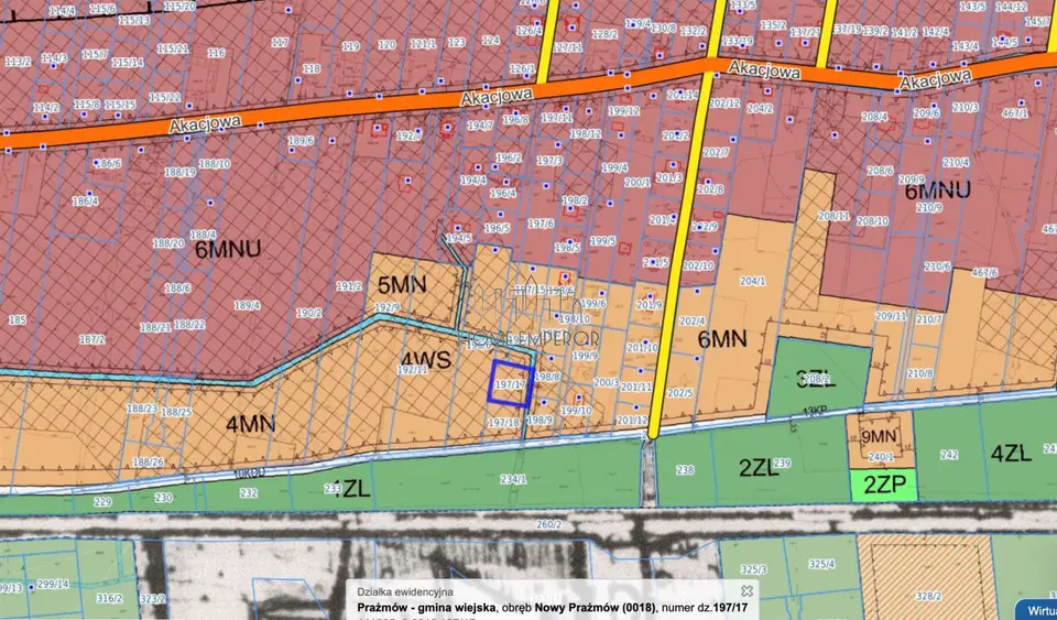 Działka budowlana 1 200 m², Nowy Prażmów