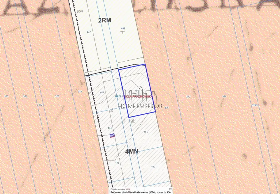 Działka budowlana 1 647 m², Wola Prażmowska