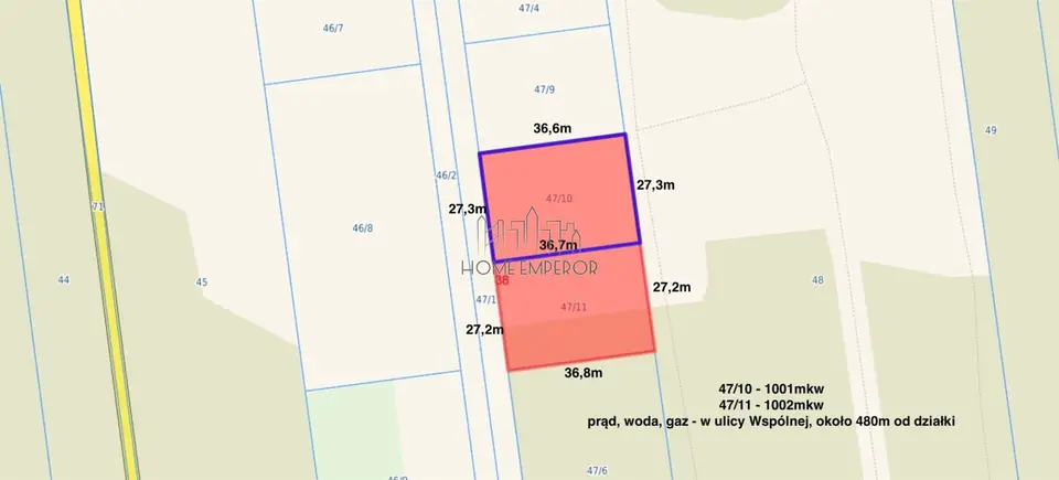 Działka budowlana 1 000 m², Sulejówek