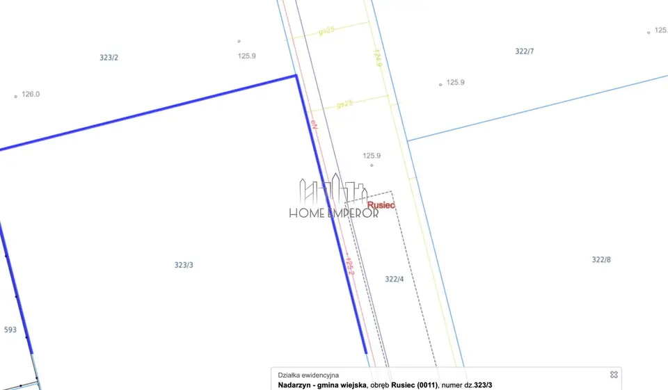 Działka budowlana 1 400 m², Rusiec