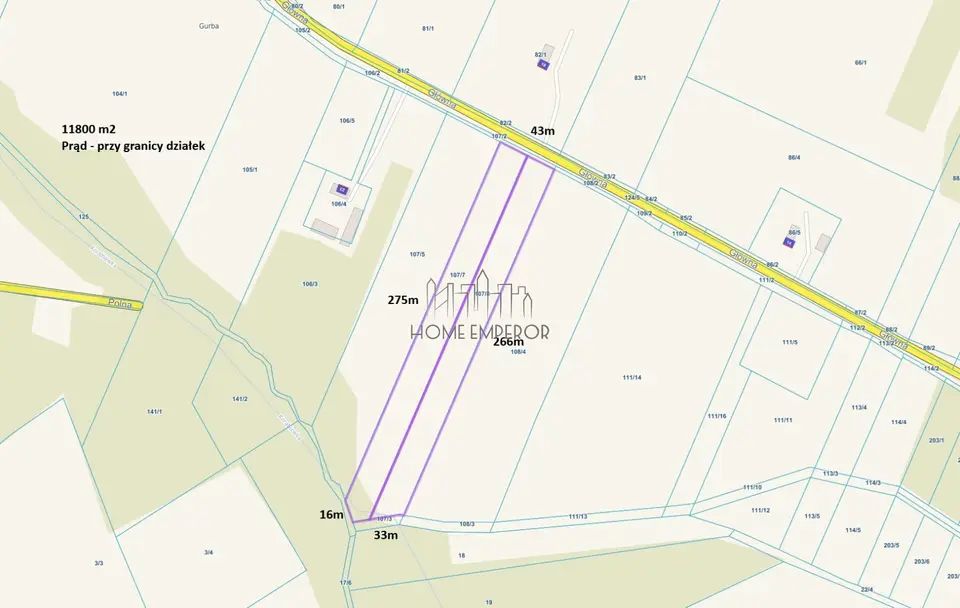 Działka budowlana 1,18 ha, Gurba