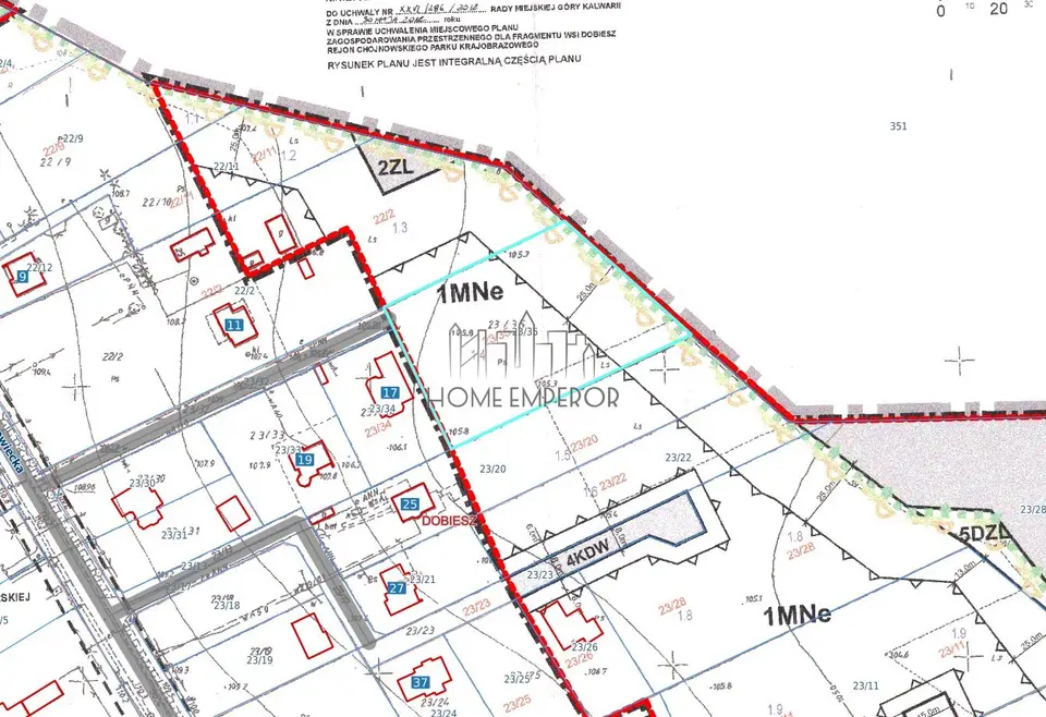 Działka budowlana i inwestycyjna 1 400 m², Dobiesz