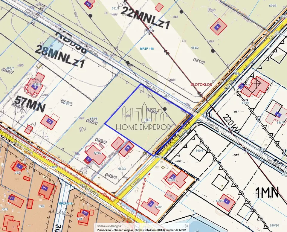 Działka budowlana 2 500 m², Złotokłos
