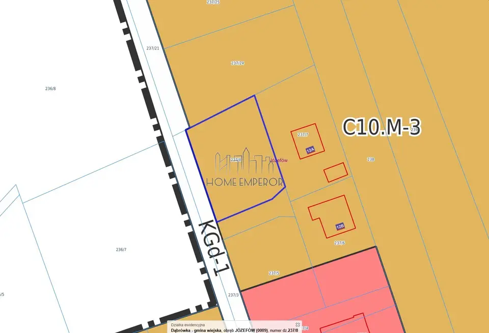 Działka budowlana 749 m², Józefów