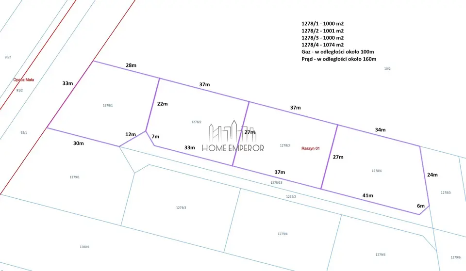 Działka budowlana 1 000 m², Raszyn