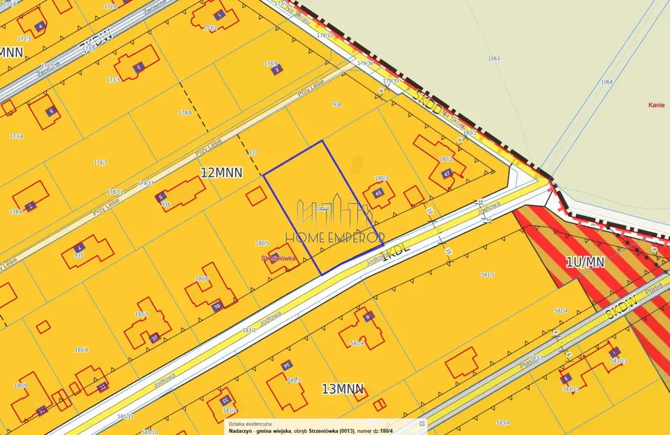 Działka budowlana 2 000 m², Strzeniówka