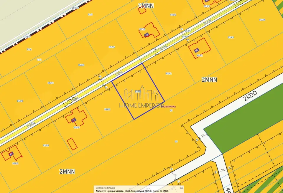 Działka budowlana 2 000 m², Strzeniówka