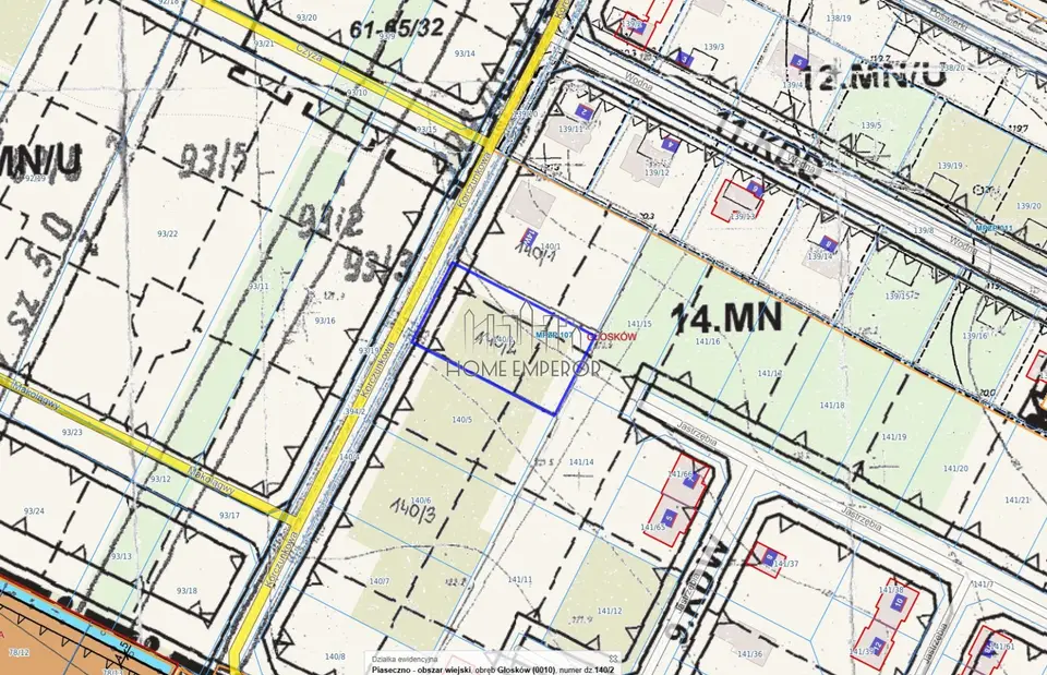 Działka budowlana 1 500 m², Głosków