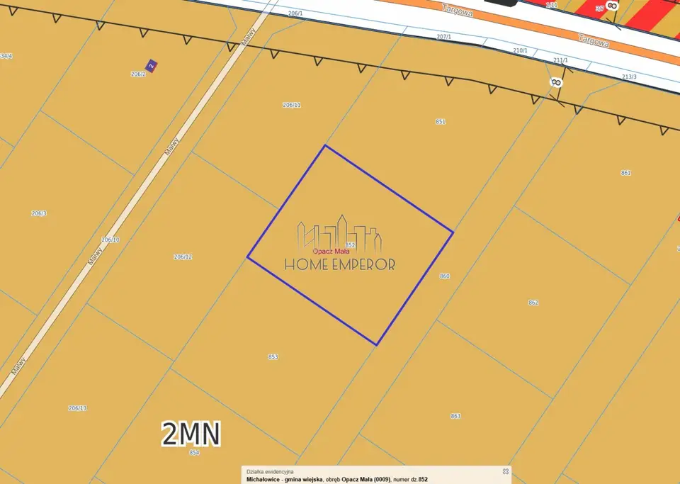 Działka budowlana 1 092 m², Opacz Mała