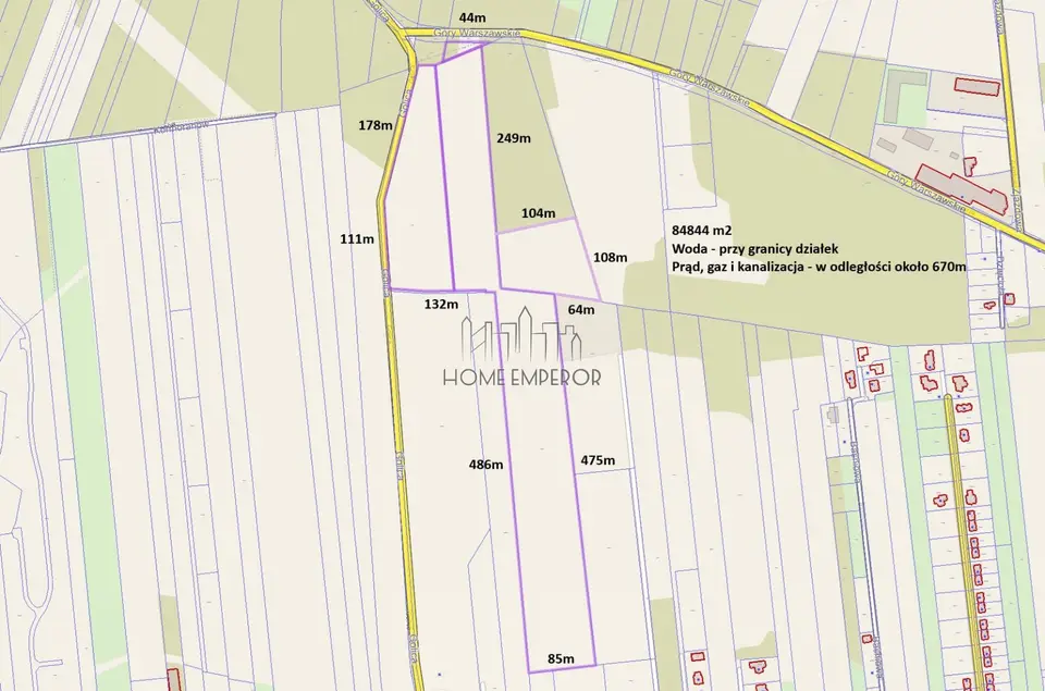 Działka inwestycyjna 8,48 ha, Duchnów