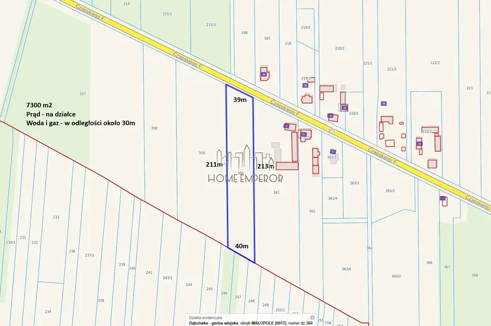 Działka budowlana 7 300 m², Małopole