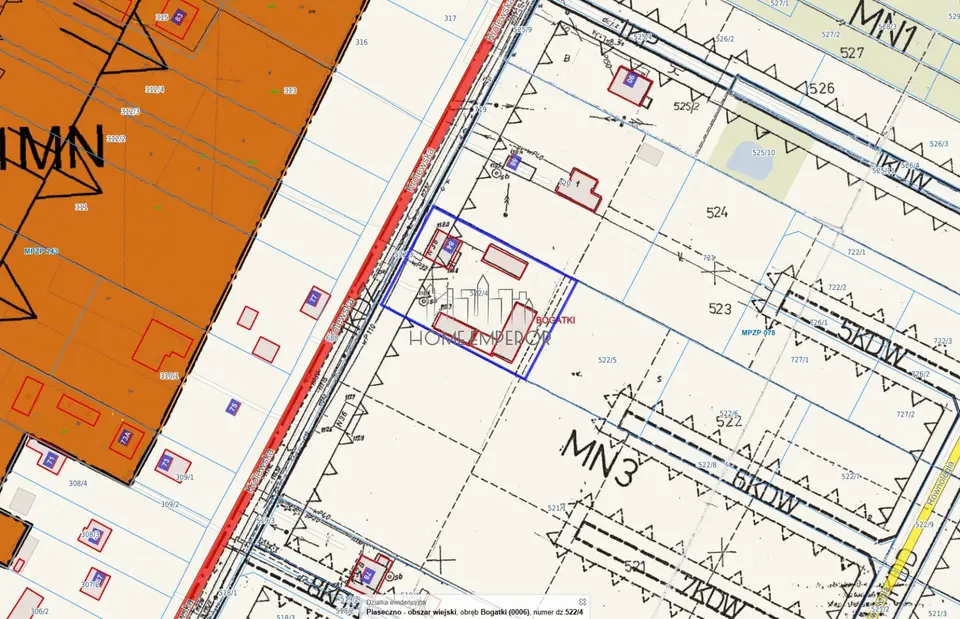 Działka budowlana 2 268 m², Bogatki