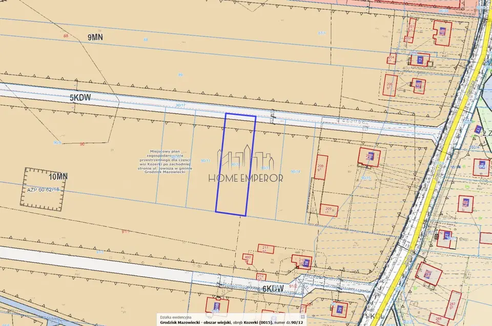 Działka budowlana 1 365 m², Kozerki