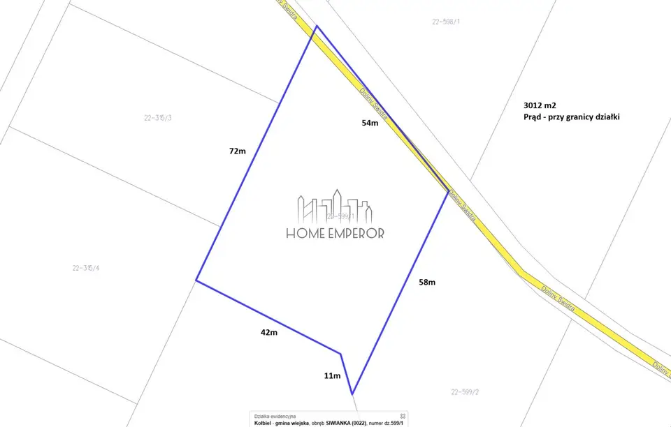 Działka budowlana 3 012 m², Siwianka