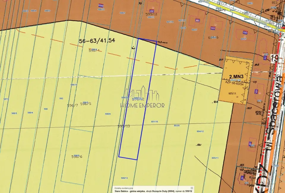 Działka rolna 3 000 m², Borzęcin Duży