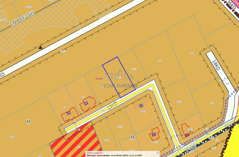 Działka budowlana 1 199 m², Rusiec