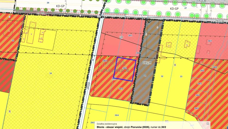 Działka budowlana 1 798 m², Piorunów