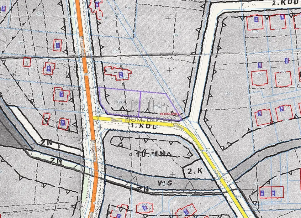Działka budowlana i inwestycyjna 1 717 m², Bobrowiec