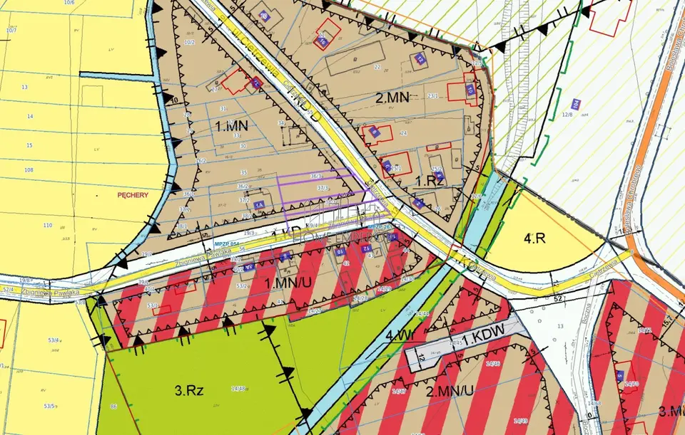 Działka budowlana 1 196 m², Pęchery