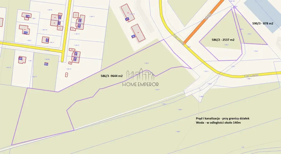 Działka leśna 2 537 m², Emów