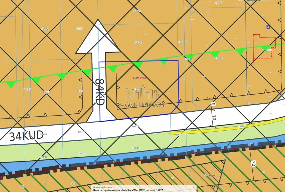 Działka budowlana 1 500 m², Stara Wieś