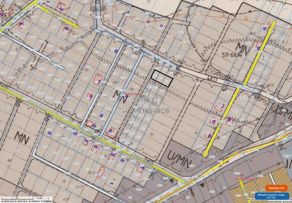 Działka budowlana 970 m², Falenty Nowe