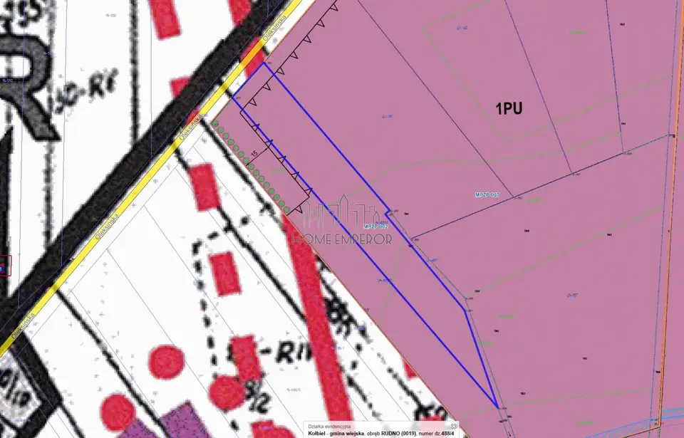 Działka inwestycyjna 3 909 m², Rudno