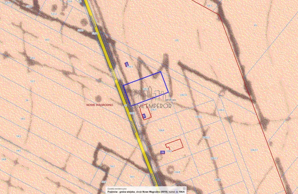Działka budowlana 1 121 m², Nowe Wągrodno