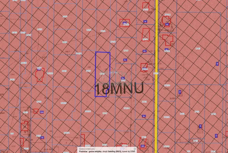 Działka budowlana i inwestycyjna 1 160 m², Uwieliny
