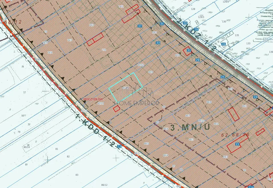Działka budowlana i inwestycyjna 1 081 m², Moczydłów