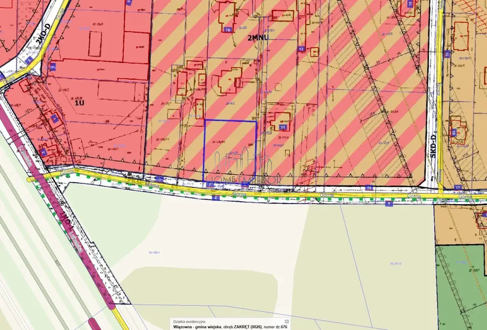 Działka budowlana i inwestycyjna 1 406 m², Zakręt