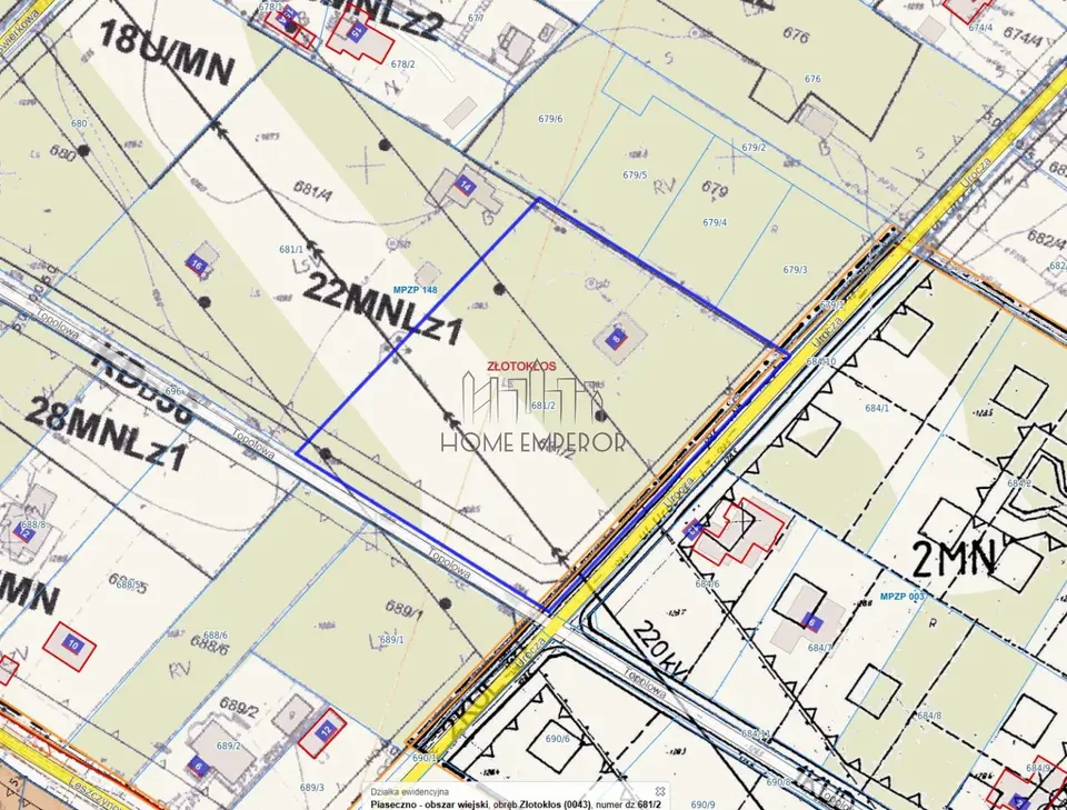 Działka budowlana 7 600 m², Złotokłos