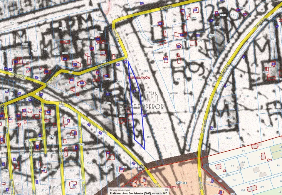 Działka rolna 2 909 m², Bronisławów