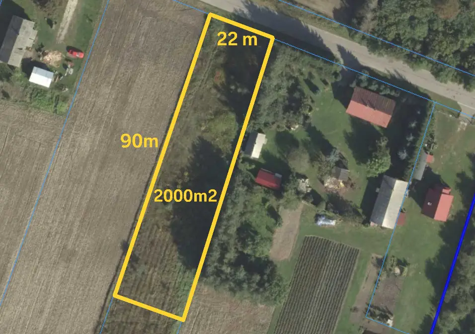 Działka budowlana 2 000 m², Dąbrowa