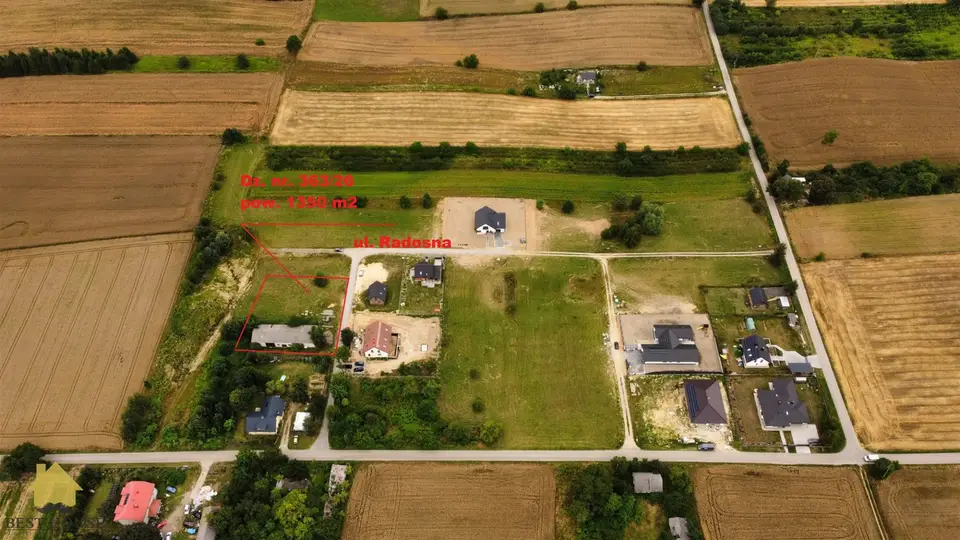 Działka budowlana 1 350 m², Jastków